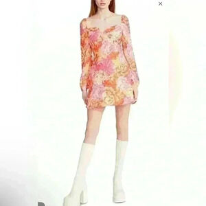 Steve Madden - Nicole Printed Sweetheart-Neck Mini Dress size 4